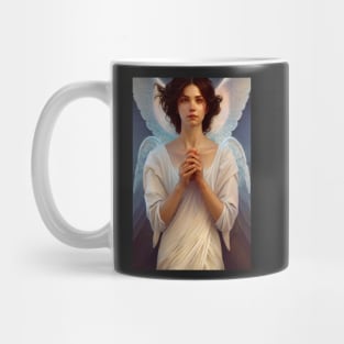 Beautiful Praying Angel Boy Ethereal Fantasy Art Mug